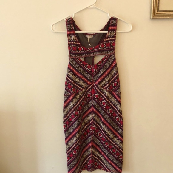Free People NEVER WORN bodycon dress M tribal print - Picture 2 of 4